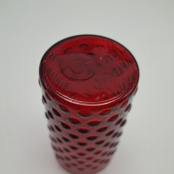 Red Anchor Hocking Hobnail Glass Tumbler - Picture 7 of 7